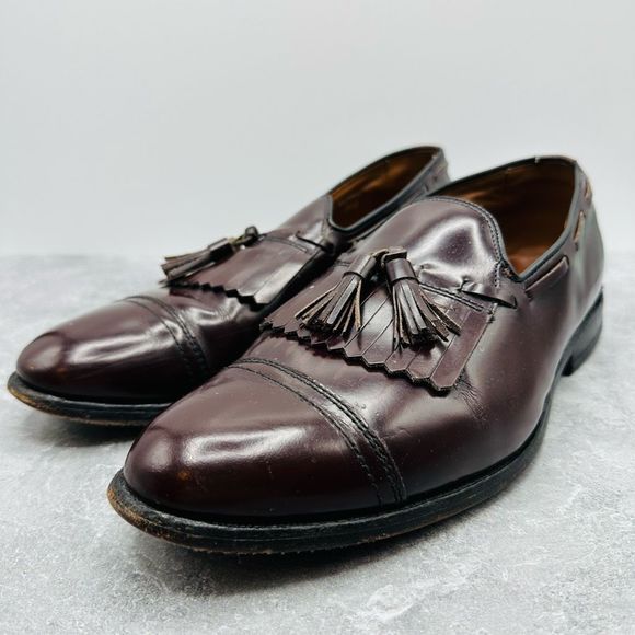 Ellen Edmonds Cap Toe Braided Tassel Slip On Brown Men’s Dress Loafer Shoes size - Picture 2 of 16